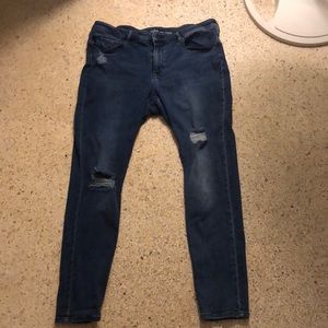 New York and company, dark blue with rips,stretchy